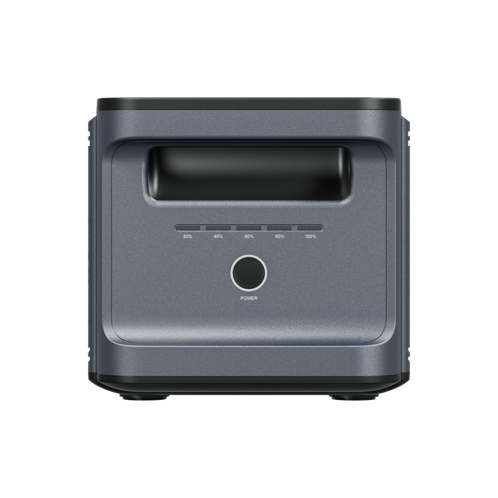 ABOK Ark2000E extra battery in a straight front view showing the handle, charge indicator, and power button.