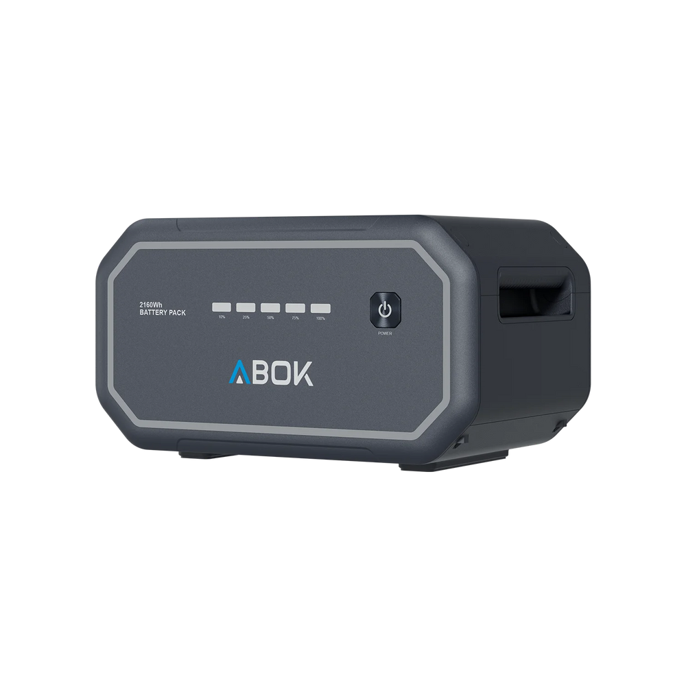 ABOK Ark2500 angled product render of the 2160Wh extra battery showing its recessed side handle