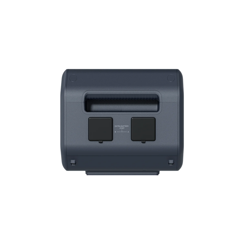 ABOK Ark2500 port-side view of the extra battery showing two covered battery connection ports