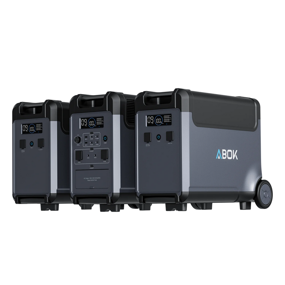 ABOK Ark3600 portable power station with two matching extra batteries