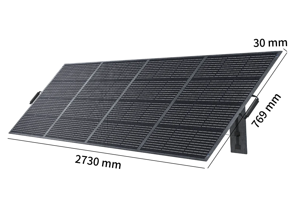 ABOK Ark3600 400W foldable solar panel shown open with integrated kickstands for portable solar charging