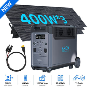 ABOK Ark3600 Expandable Power Station 3600W, 3840Wh LiFePO4 Battery Backup (Up to 11520Wh) for Whole Home, Blackouts & Hurricanes - ABOK