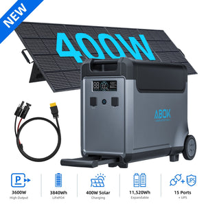 ABOK Ark3600 Expandable Power Station 3600W, 3840Wh LiFePO4 Battery Backup (Up to 11520Wh) for Whole Home, Blackouts & Hurricanes - ABOK