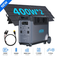 Power Station + 2 × 400W Solar Panels