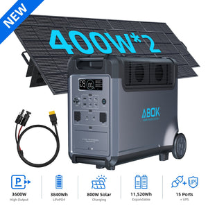 ABOK Ark3600 Expandable Power Station 3600W, 3840Wh LiFePO4 Battery Backup (Up to 11520Wh) for Whole Home, Blackouts & Hurricanes - ABOK
