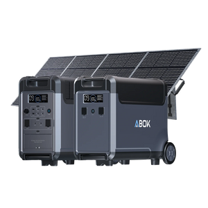 ABOK Ark3600 portable power station with one extra battery and a foldable 400W solar panel