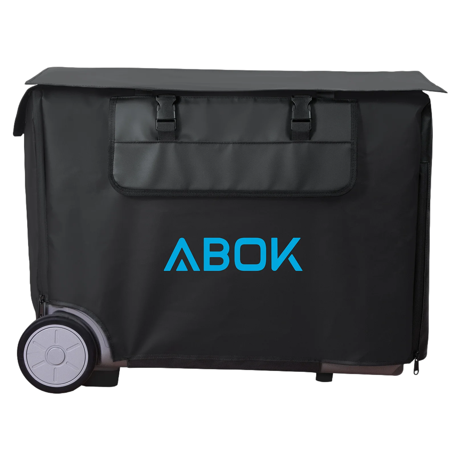 ABOK Ark3600 protective cover fitted over the power station with the front controls accessible.