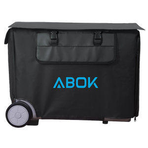 ABOK Ark3600 protective cover fitted over the power station with the front controls accessible.