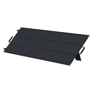 ABOK ASP200 foldable 200W solar panel in an angled view, unfolded on its integrated kickstands.