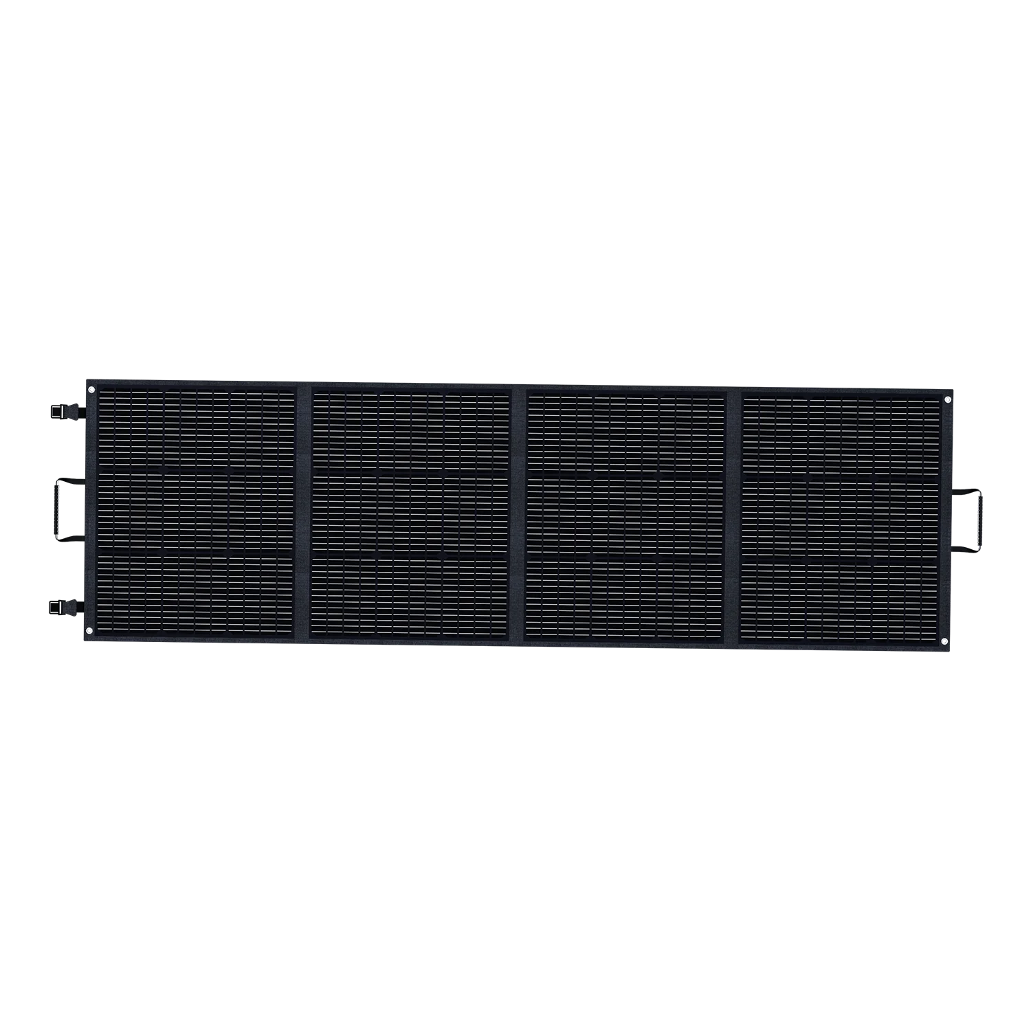 ABOK ASP200 foldable 200W solar panel shown fully unfolded in a straight front view.