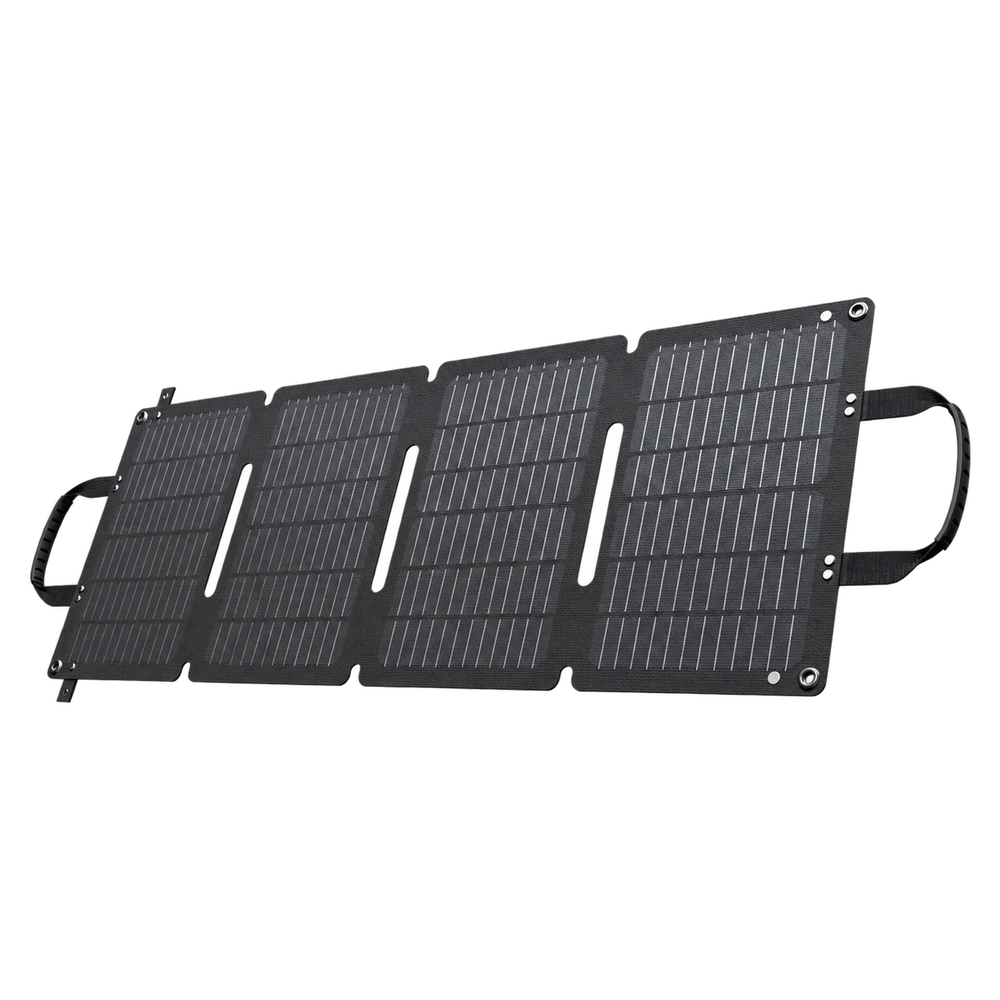 ABOK ASP45 45W portable solar panel fully unfolded in a four-panel product view.