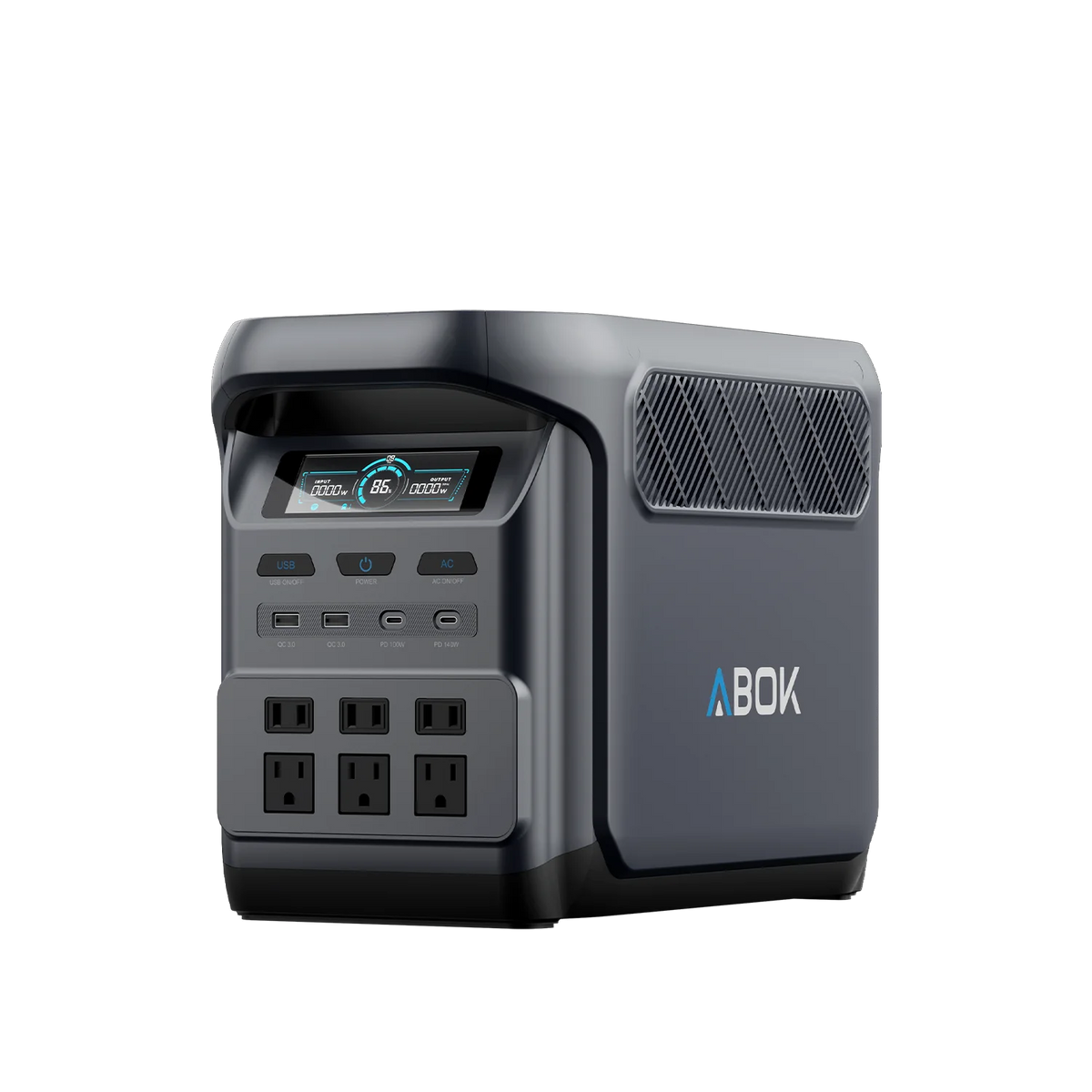ABOK Elux 1 US-spec portable power station in an angled product view.