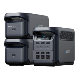 ABOK Elux 1 US-spec portable power station paired with two X1 expansion batteries.
