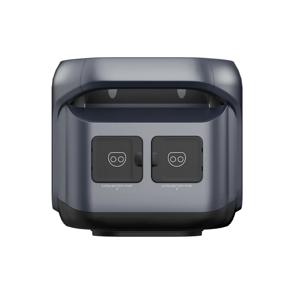 ABOK X1 battery US-spec view showing its expansion cable connection ports.