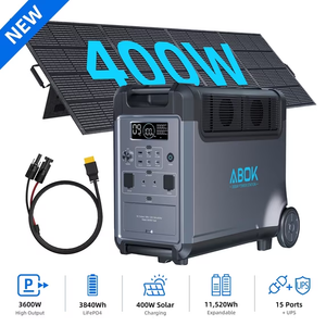 ABOK Ark3600 Expandable Power Station 3600W, 3840Wh LiFePO4 Battery Backup (Up to 11520Wh) for Whole Home, Blackouts & Hurricanes